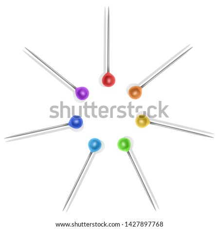 Similar – sewing pin on colorful background