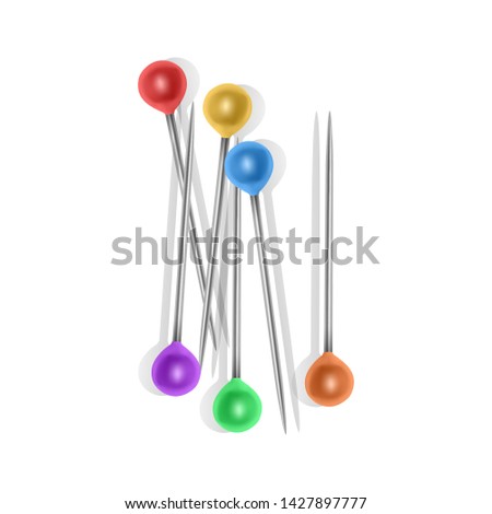 Similar – sewing pin on colorful background