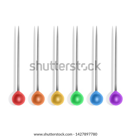 Similar – sewing pin on colorful background