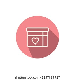 Colorful and Shaded Gift Box Icon Design, Vector Illustration
