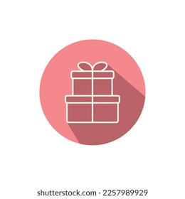 Colorful and Shaded Gift Box Icon Design, Vector Illustration
