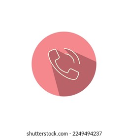 Colorful and Shadowed Telephone Icon Design
