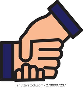 Colorful Shake hands vector icon