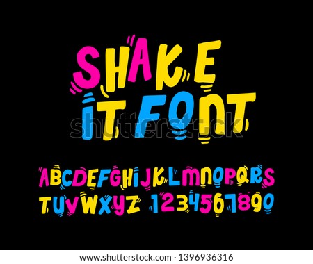 Colorful shake it off font set design