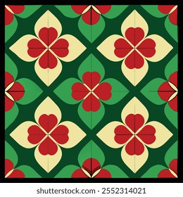 Colorful Shamrocks and Four-Leaf Clover Pattern Perfect for Saint Patrick's Day Celebrations and Festive Décor