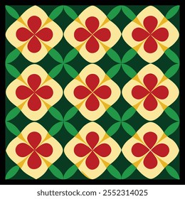 Colorful Shamrocks and Four-Leaf Clover Pattern Perfect for Saint Patrick's Day Celebrations and Festive Décor