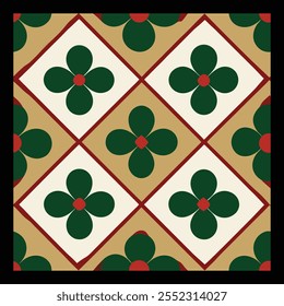 Colorful Shamrocks and Four-Leaf Clover Pattern Perfect for Saint Patrick's Day Celebrations and Festive Décor