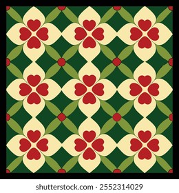 Colorful Shamrocks and Four-Leaf Clover Pattern Perfect for Saint Patrick's Day Celebrations and Festive Décor