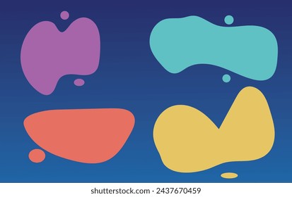 colorful shape. abstract pebble, liquid, blob water drop silhouette shape, decoration background wallpaper