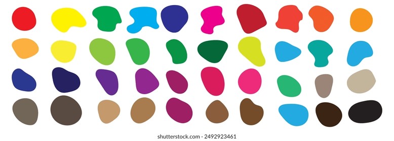 colorful shape. abstract pebble, liquid, blob water drop silhouette shape, decoration background wallpaper.