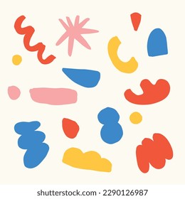 Colorful shape aesthetic hand drawn abstract elements background