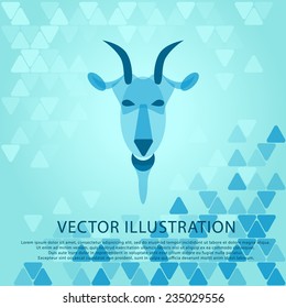 Colorful shape of the Goat with geometric background. Vector illustration. Modern goat's head.