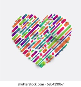 Colorful shape of a heart, vector illustration