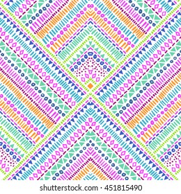 Colorful shape lines in large squares ~ seamless background