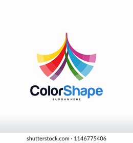 Colorful shape logo designs concept vector, Color Tent logo designs