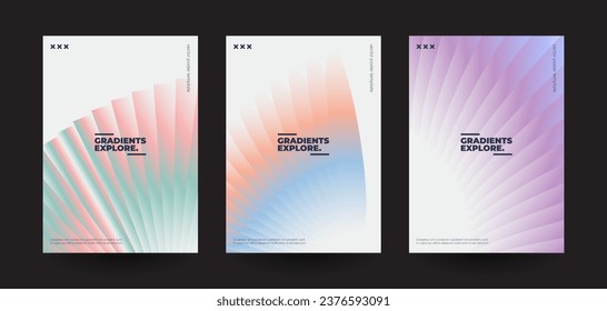 Patrones de formas coloridas con gradientes. Diseño de moda. Vector Eps10.