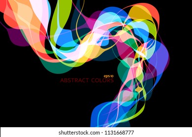 Colorful shaped scene vector abstract wallpaper on a black backgrounds