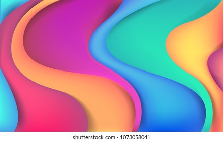Colorful shapes composition. Trendy gradients. Colorful geometric background