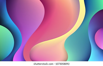 Colorful shapes composition. Trendy gradients. Colorful geometric background