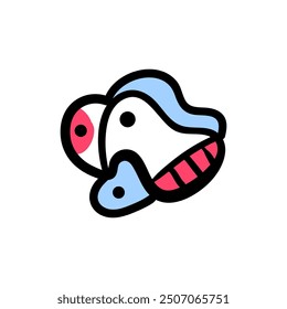 colorful shapes and doodle objects, .Abstract modern contemporary trendy illustration.