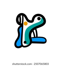 Formas coloridas y objetos de garabato, ilustración de moda contemporánea moderna Abstractas.