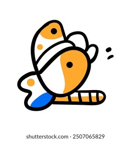 colorful shapes and doodle objects, .Abstract modern contemporary trendy illustration.