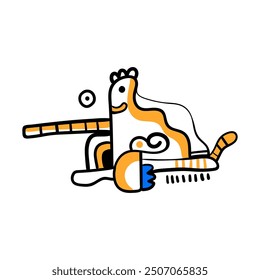 colorful shapes and doodle objects, .Abstract modern contemporary trendy illustration.