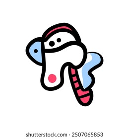 colorful shapes and doodle objects, .Abstract modern contemporary trendy illustration.