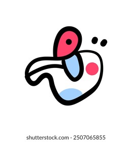 Formas coloridas y objetos de garabato, ilustración de moda contemporánea moderna Abstractas.