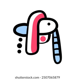 colorful shapes and doodle objects, .Abstract modern contemporary trendy illustration.