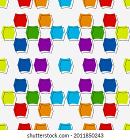 Colorful shapes drawn wallpaper. Vector seamless pattern.