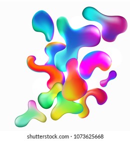 Colorful shapes. Liquid multi-colored bubbles. Abstract background. Lava lamp pattern. Vector illustration.