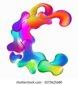 Colorful shapes. Liquid multi-colored bubbles. Abstract background. Lava lamp pattern. Vector illustration.