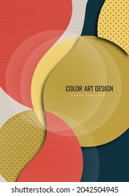 Colorful shapes on a gray background, modern geometric pattern. Business or technology presentation design template, brochure or flyer template or geometric web banner. Vector illustration