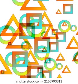 Colorful shapes on white background