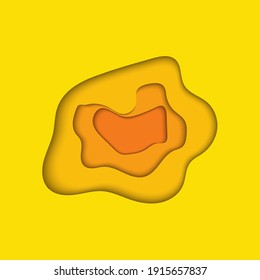 Colorful shapes on yellow background. Vector illustration