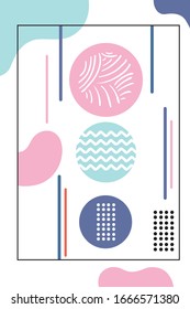 Colorful shapes pattern, vivid coloring texture and funky color patterns abstract. Geometry posters,