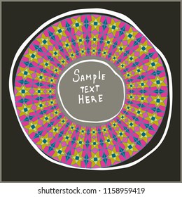 Colorful  shapes. Sacred geometry.Outline Mandala frames.