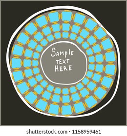 Colorful  shapes. Sacred geometry.Outline Mandala frames.