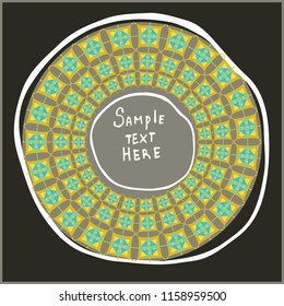 Colorful  shapes. Sacred geometry.Outline Mandala frames.