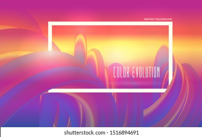 Colorful shapes vector background of abstract composition. Color evolution. Play of colors in the rainbow spiral. For decorate wallpaper and futuristic concepts.