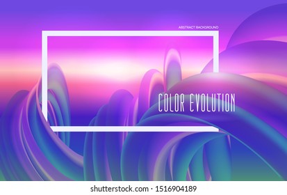 Colorful shapes vector background of abstract composition. Color evolution. Play of colors in the rainbow spiral. For decorate wallpaper and futuristic concepts.