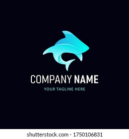 Colorful Shark Logo Design. Gradient Style Animal logo