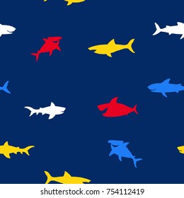 colorful shark pattern illustration vector.