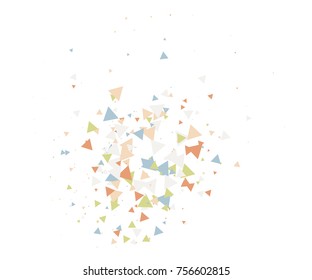 Colorful Shatter Vector Background. Atomic Bomb Explosion, Blast, Bang, Boom Concept. Broken Glass, Technology Futuristic Design. Moving Colorful Shatter Fragments. Cool Falling Triangles Explosion.