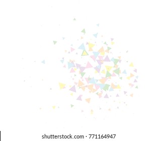 Colorful Shatter Vector Background. Atomic Bomb Explosion, Blast, Bang, Boom Concept. Broken Glass, Technology Futuristic Design. Moving Colorful Shatter Fragments. Cool Falling Triangles Explosion.