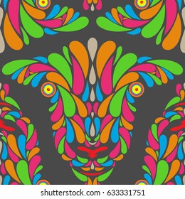 Colorful Sheep Head Seamless Pattern 