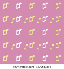 colorful sheet music on pink background