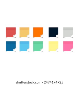 Colorful sheets for sticky notes on white background.