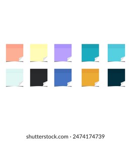 Colorful sheets for sticky notes on white background.